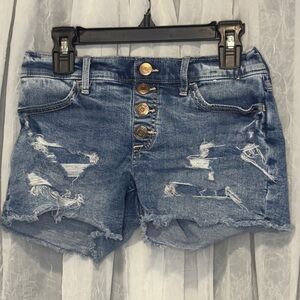 Abercrombie Kids Mid-Rise Blue Shorts